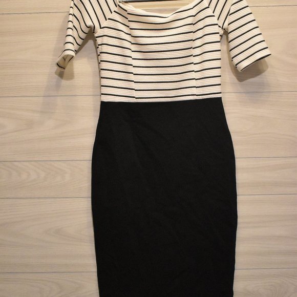 Striped Business Casual Dress - Just Me Sz M - Picture 2 of 4